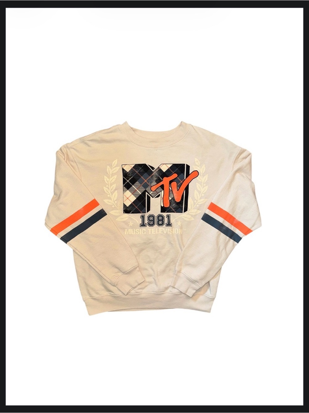 MTV 1981 Cream Graphic Crewneck Sweatshirt